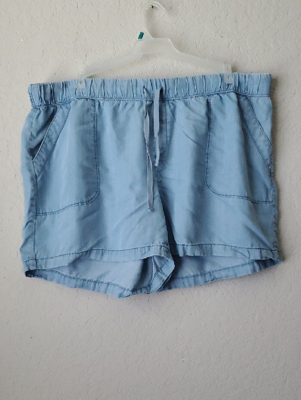 Lane Bryant 3x 22/24 Light Blue High Rise Drawstring Shorts